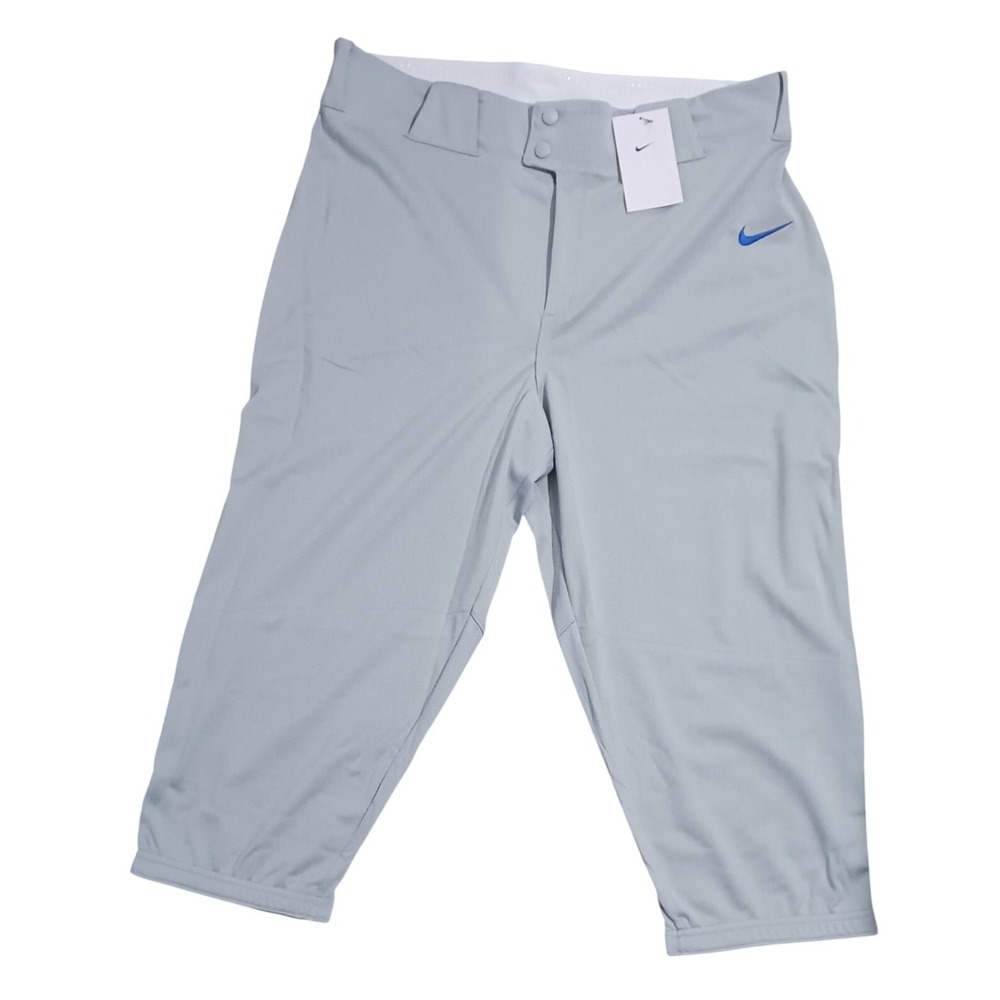 Nike Vapor Boys Select High‎ Piped Baseball 3/4 Pants Gray BQ9021-055 Size XL